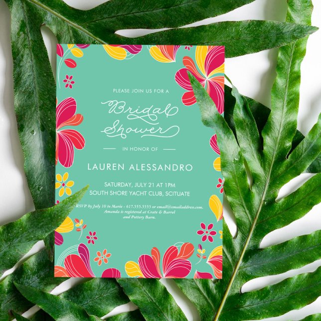 Bridal Shower Invitation, Tropical, Hawaiian, Luau Invitation (Creator Uploaded)