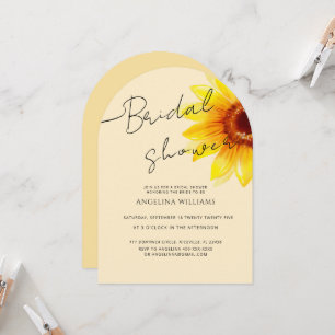 Bridal Shower Invitation Watercolor Sunflower