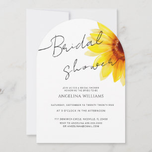 Bridal Shower Invitation Watercolor Sunflower