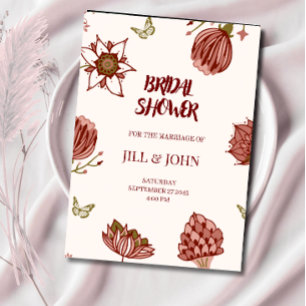 Bridal Shower Invitation Wedding Botanical