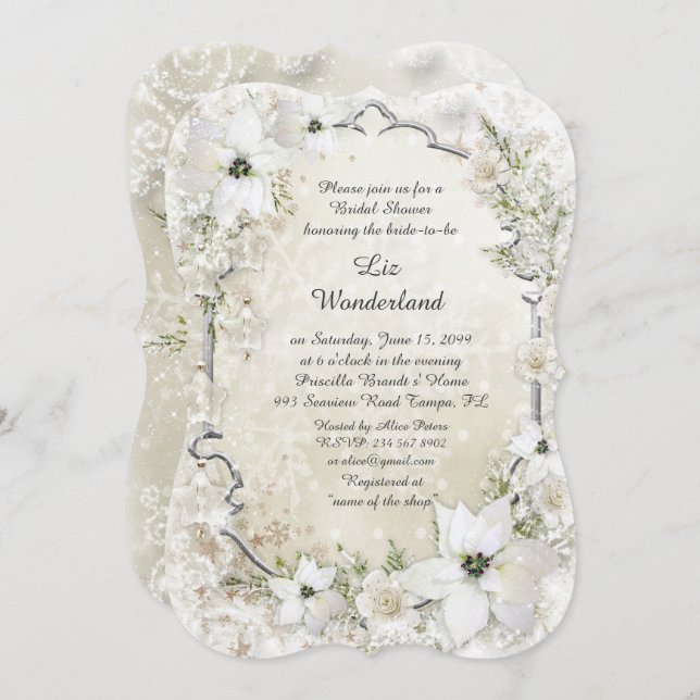 Bridal Shower invitation,Winter Wonderland,bracket Invitation (Front/Back)