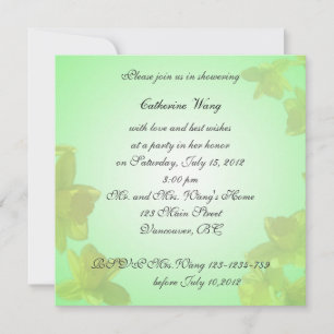 Bridal shower invitation, yellow tulip flowers invitation
