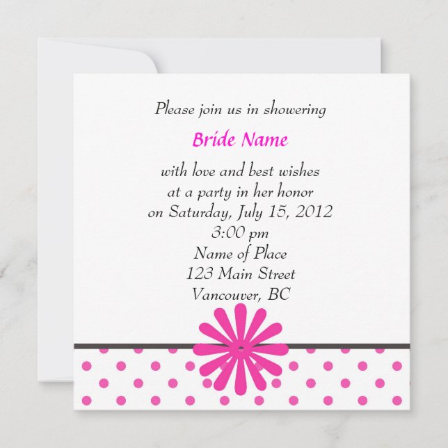 bridal shower invitations (Front)