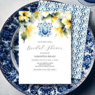 Bridal Shower Invitations Blue and Yellow