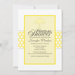 Bridal Shower Invitations Canary Yellow And Grey