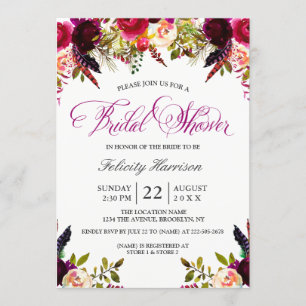 Bridal Shower Invitations   Floral Boho