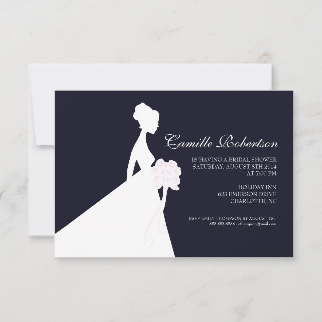 Bridal Shower Invite | Bridal Shower Dark Blue (Front)