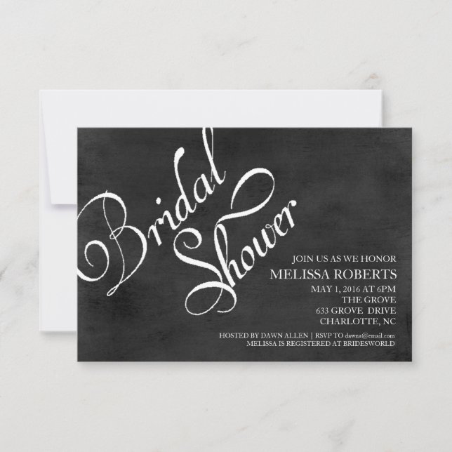 Bridal Shower Invite | Chalkboard Script (Front)