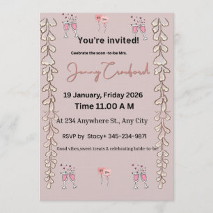 Bridal Shower Invite Editable Digital Template