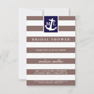 Bridal Shower Invite - Nautical Initials