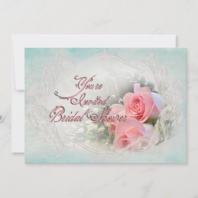 Bridal Shower Invittions - Delicate Roses Invitation (Front)