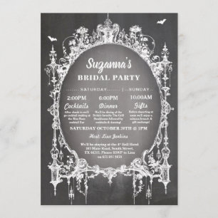 Bridal Shower Itinerary Bachelorette Gothic Frame Invitation