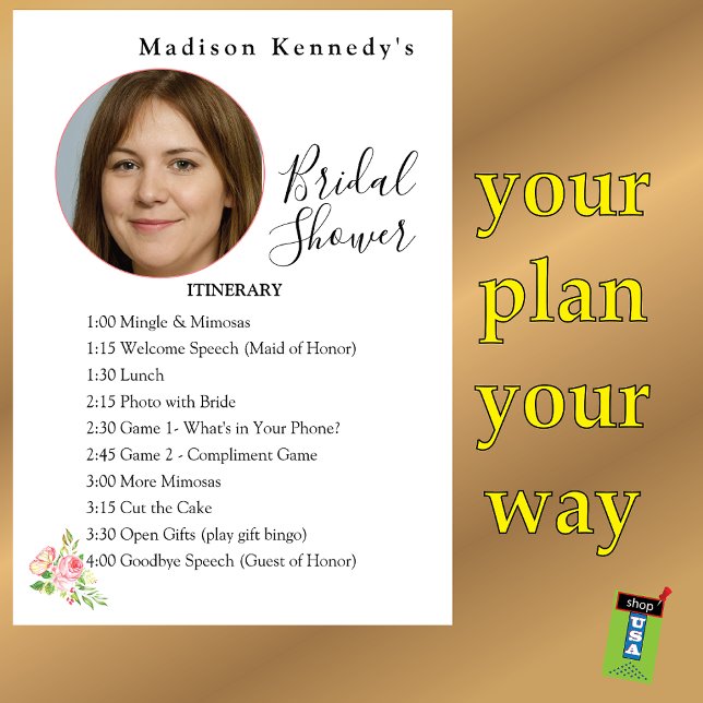 Bridal Shower Itinerary Plan 🎀 Butterfly Spring Invitation (Creator Uploaded)