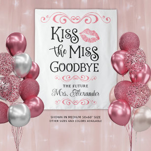 Bridal Shower Kiss The Miss Goodbye Custom Colours Tapestry