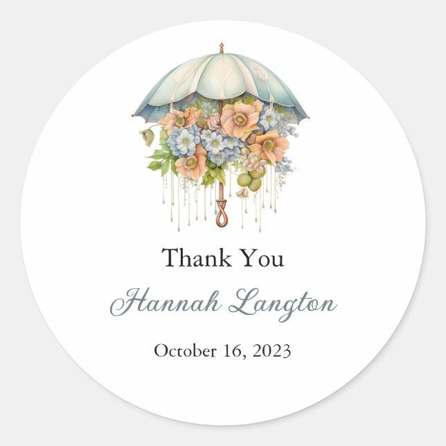 Bridal Shower Labels, Bride to be Classic Round  Sticker (Front)