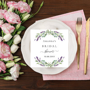 Bridal shower lavender eucalyptus greenery napkin