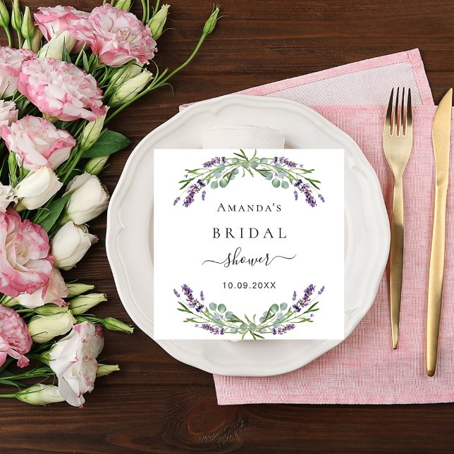 Bridal shower lavender eucalyptus greenery napkin (Creator Uploaded)