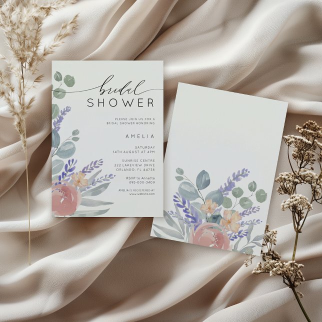 Bridal Shower Lavender & Eucalyptus Watercolor  Invitation (Creator Uploaded)