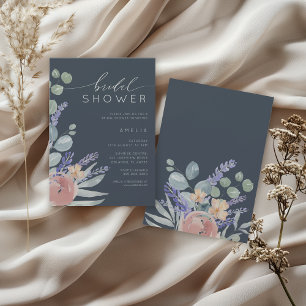 Bridal Shower Lavender & Eucalyptus Watercolor Invitation