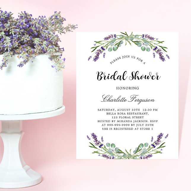 Bridal Shower lavender floral budget Invitation (Creator Uploaded)