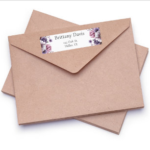 Bridal Shower Lavender Floral Return Address