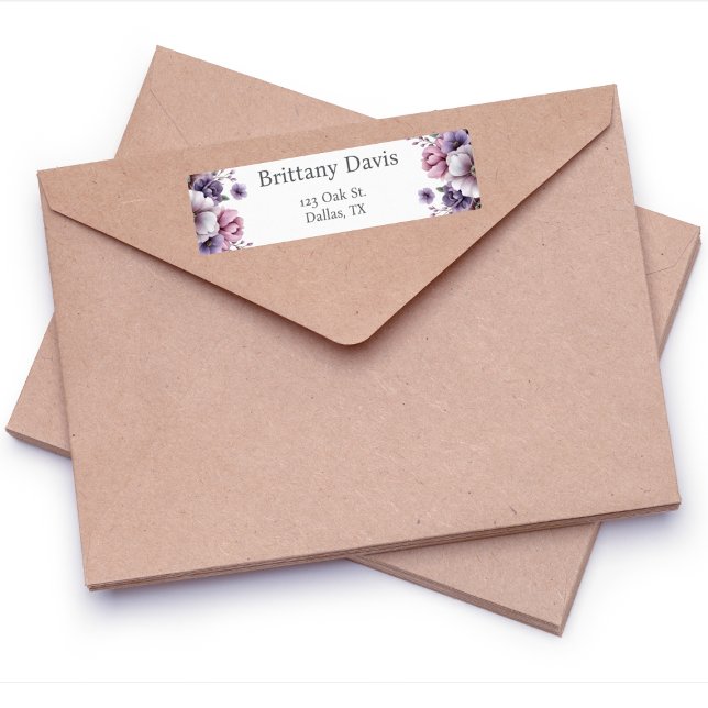 Bridal Shower Lavender Floral Return Address  (Creator Uploaded)