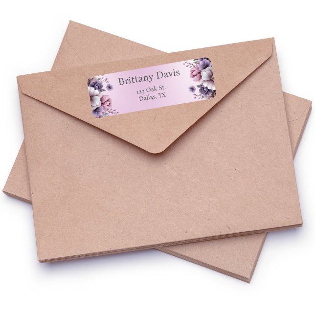 Bridal Shower Lavender Floral Return Address  (Creator Uploaded)