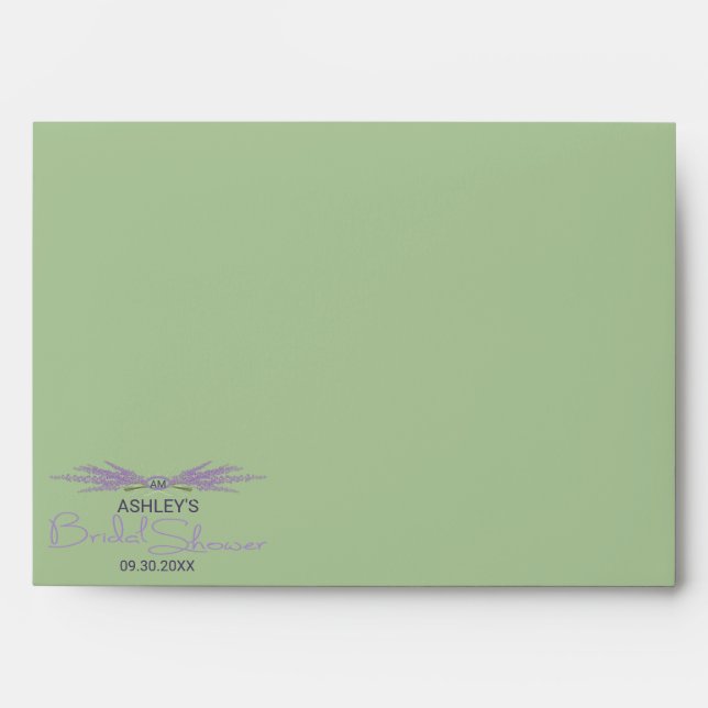 Bridal Shower Lavender Flower Bundles Template Envelope (Front)
