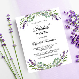 Bridal shower lavender violet budget invitation flyer
