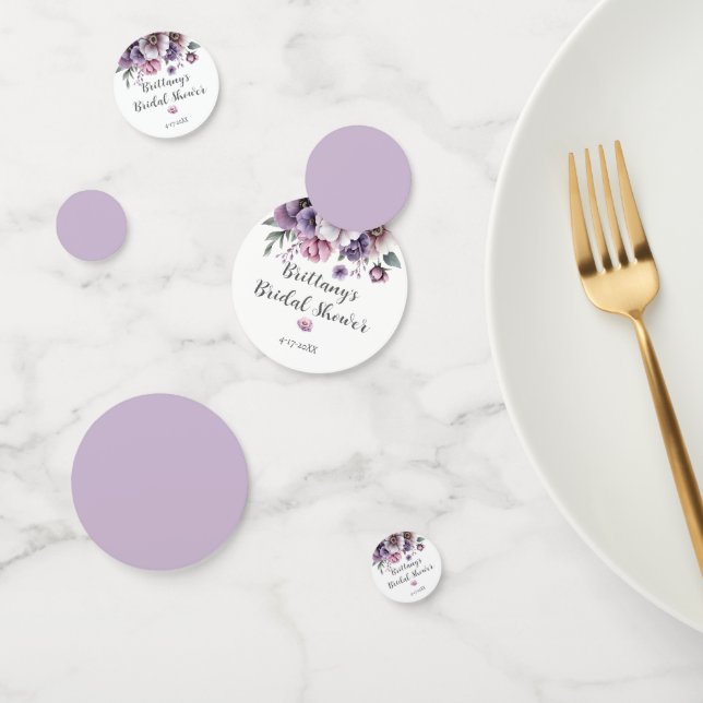 Bridal Shower Lavender Watercolor Floral Confetti (Group)