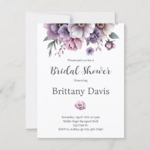 Bridal Shower Lavender Watercolor Floral Postcard