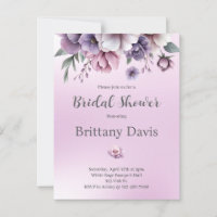 Bridal Shower Lavender Watercolor Floral 