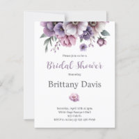 Bridal Shower Lavender Watercolor Floral