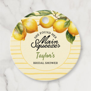 Bridal Shower Lemon Favour Tags
