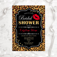 Bridal Shower - Leopard Print Red Gold