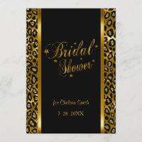 Bridal Shower - Leopard Print With Gold Lettering