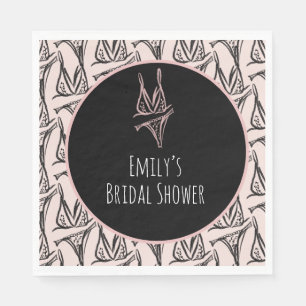 Bridal Shower Lingerie Party Pink Pattern Napkin