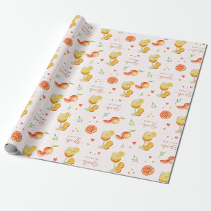 Bridal Shower Love at First Spritz Citrus Wrapping Paper