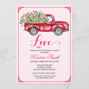 Bridal Shower Love Floral Truck Invitation