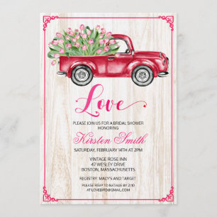 Bridal Shower Love Floral Truck Invitation