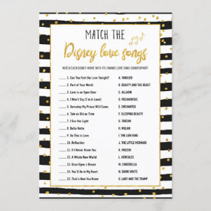 Bridal Shower Love Songs Game   Gold Confetti Invitation