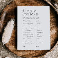  Bridal Shower Love Songs Movie Trivia Game Card