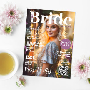 Bridal Shower Magazine Cover Invitation