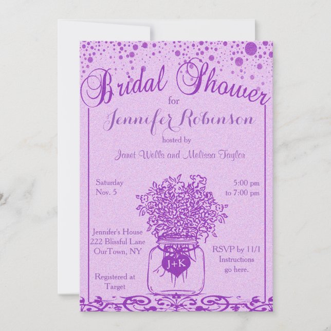 Bridal Shower | Mason Jar Heart Invitation (Front)