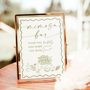 Bridal Shower Mimosa Bar Sign, Farmers Market  Invitation