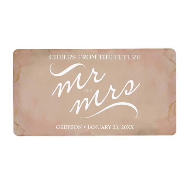Bridal Shower Mini Champagne Label Pink (Front)