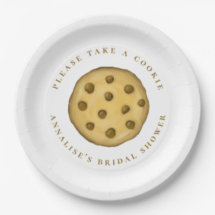 Bridal Shower Minimalist Cute Please Take A Cookie Paper Plate