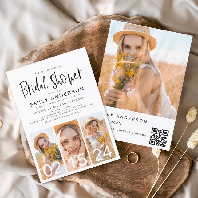 Bridal Shower Minimalist QR code Simple Photo (Creator Uploaded)