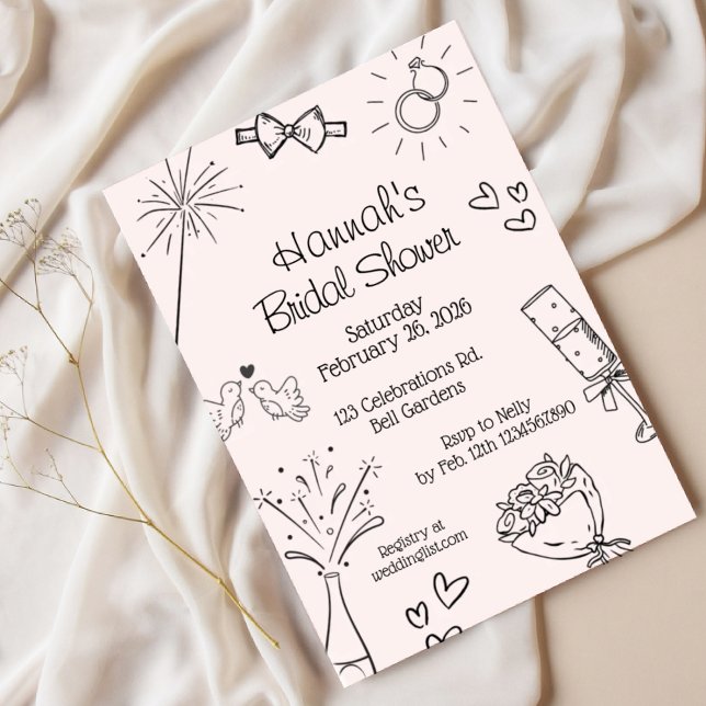 Bridal Shower, Modern Boho Minimalist,chic,    Invitation (Creator Uploaded)