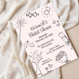 Bridal Shower, Modern, Boho, Minimalist Invitation